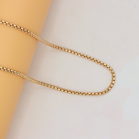Elegant Rose Gold Plated Brass Box Chain Necklace, XPNL0219 - Picture 7 of 13